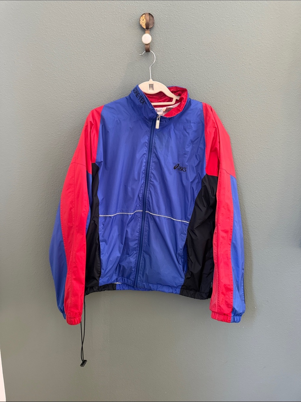 Vintage Asics Sz L Windbreaker Mens Goretex Full Zip Lightweight Jacket 90s